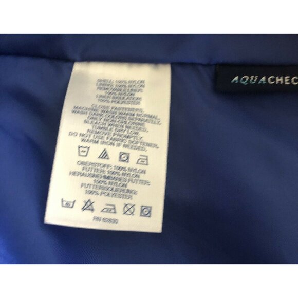 Lands End Lined Unisex Thermolite Jacket Small Blue/Black Hooded Zip Up Size 6-8 - Picture 5 of 8